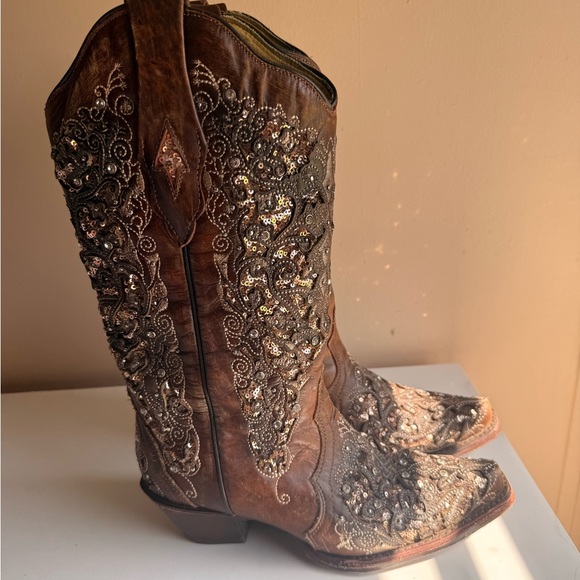 Corral Women’s Cognac Cowboy Boot - Picture 2 of 5